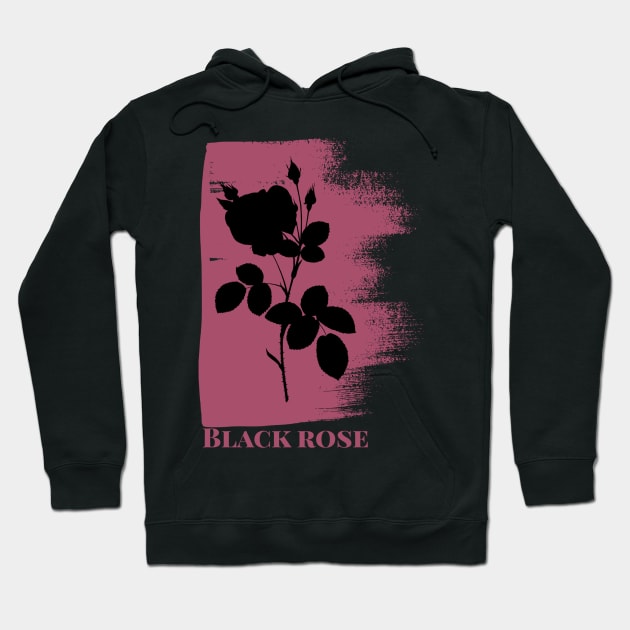 Mysterious black rose Hoodie by Bleubruise